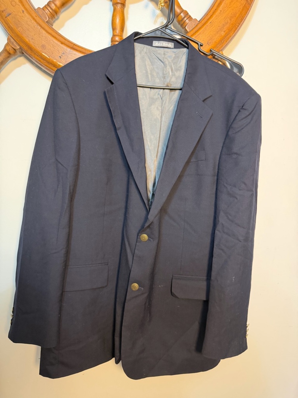 Classic Navy Men's Blazer with Brass Buttons